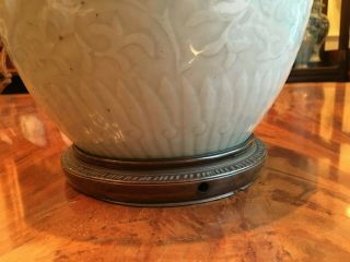 A Chinese Qing Dynasty Celadon Dragon Porcelain Ginger Jar,  Marked. 4