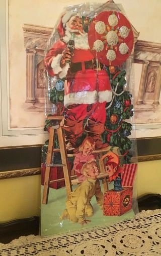 Vtg 1950/60’scoca Cola Santa Claus Christmas Cardboard Stand Up Advertising Sign