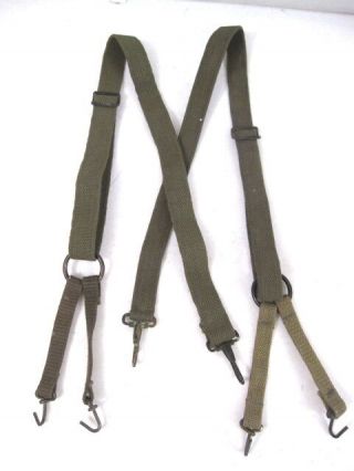 Wwii Usmc M1941 Combat Field Suspenders Od & Khaki Color