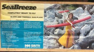 Vintage Bob Smith Seabreeze Radio Control Slope Thermal Sailplane Incomplete