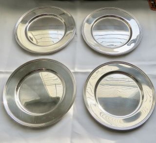 Set Of 4 Whiting 1300 Sterling Silver Bread Plates - No Monogram
