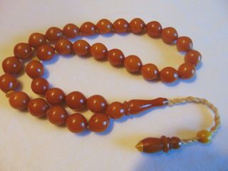 Vintage Faturan Islamic Prayer Beads - 33 Beads - Butterscotch Bakelite