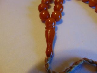 Vintage Faturan Islamic Prayer Beads - 33 beads - Butterscotch Bakelite 2