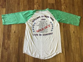 M - Vtg 1981 The Rolling Stones Live In Concert Raglan Tour T - Shirt Made USA 3
