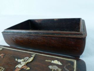A CHINESE HARDWOOD INLAID RECTANGULAR BOX AND COVER QING PERIOD MOTHER OF PEARL 5