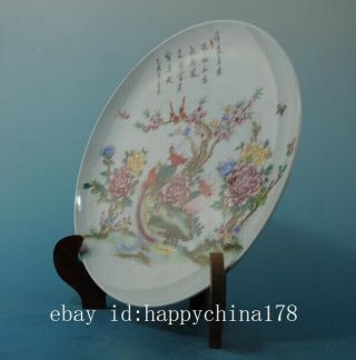 China old porcelain famille rose flower &phoenix pattern plate/qianlong mark c01 3
