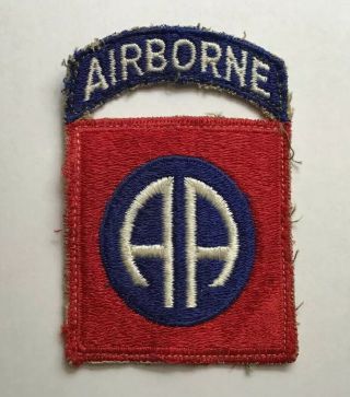 A 1 Piece Ww 2 U S Army 82nd Airborne Division Cut Edge White Patch