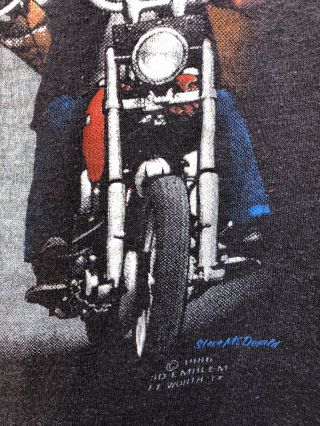 vtg 80s 3D EMBLEM Live to Ride soft thin STURGIS Black Hills t shirt S 38 Harley 2