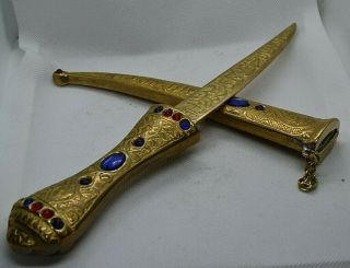 Turkish Dagger Decorated With Stones With Inscriptions And Ottoman Writings