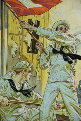 Vintage 1910 United States Navy Recruiting Poster JC Leyendecker Lithograph Rare 7