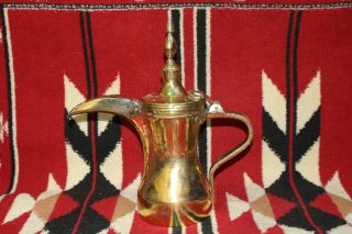 Antique 12.  3 " Dallah Pot Coffee Islamic Bedouin Arabia Brass Tea Pot Copper