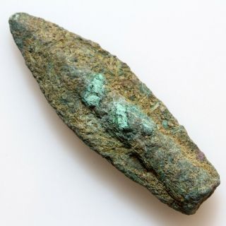 Ancient Greek Bronze Arrowhead Circa 700 - 500 Bc