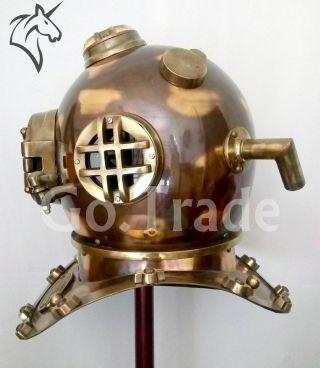 US NAVY MARK V VINTAGE DIVING DIVERS HELMET BRASS STEEL FULL SIZE MARINE GIFT 3