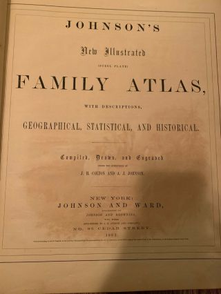 Vintage 1862 Johnsons and ward Family Atlas 2