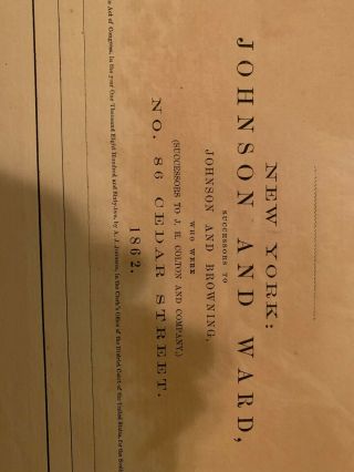 Vintage 1862 Johnsons and ward Family Atlas 3