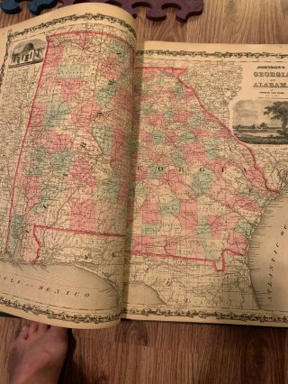 Vintage 1862 Johnsons and ward Family Atlas 4