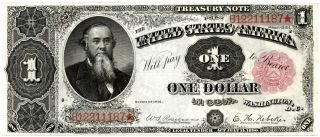 Treasury Note $1 Dollar 1891 Stanton Fr.  350 Crisp Unc Choice Quality Rare No Re