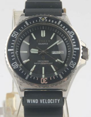 Vintage Rare Citizen Quartz Crystron Cq 44 - 0019 Diver 