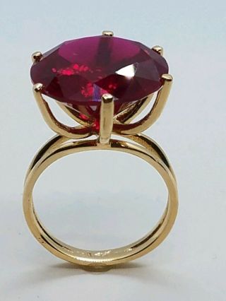 6.  6 Grams 14k Solid Gold Vintage Estate Purple Amethyst Gemstone Huge Ring