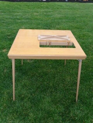 1950s Vintage Singer Sewing Machine Wood Table for 301A Featherweight Sister 3