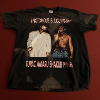 Vintage Tupac Biggie Rip 1997 T Shirt Notorious Hiphop Vtg 90’s Rap Bootleg Rare