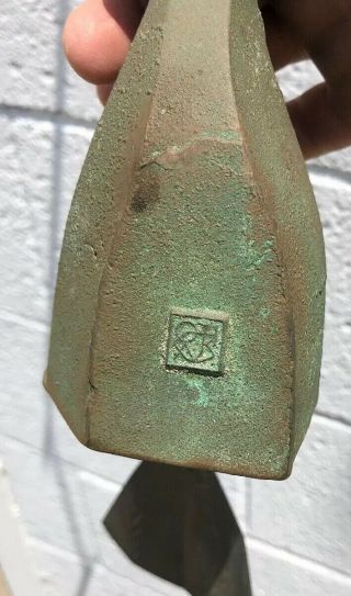 Vintage Wind Bell Chime By Paolo Soleri Bronze 32” Marked & Orig.  Holder 7