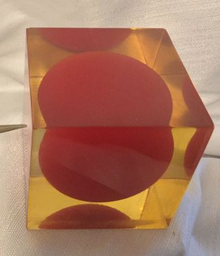 Rare/Original/ENZO MARI/CUBO/Resin/Red Sphere in Cube/1960’s/For Danese Milano. 10