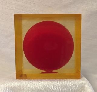 Rare/Original/ENZO MARI/CUBO/Resin/Red Sphere in Cube/1960’s/For Danese Milano. 2