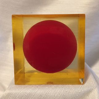 Rare/Original/ENZO MARI/CUBO/Resin/Red Sphere in Cube/1960’s/For Danese Milano. 7