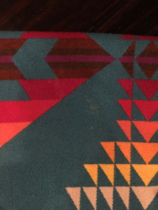 Vintage Pendleton Beaver State Wool Indian Aztec Large Blanket Old Label 86 X 86 5
