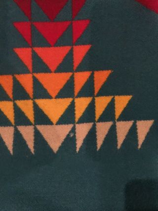 Vintage Pendleton Beaver State Wool Indian Aztec Large Blanket Old Label 86 X 86 8