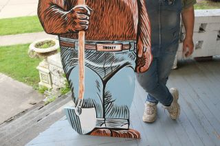 Large Vintage Smokey Bear Forest Park Hunting Fishing Gas Oil 67 