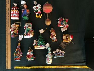 Set of 14 Christopher Radko Vintage Christmas Ornaments Mickey Minnie Mouse 12