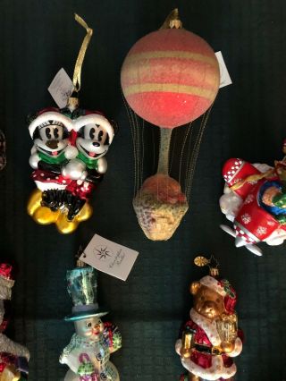 Set of 14 Christopher Radko Vintage Christmas Ornaments Mickey Minnie Mouse 4