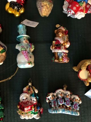 Set of 14 Christopher Radko Vintage Christmas Ornaments Mickey Minnie Mouse 5