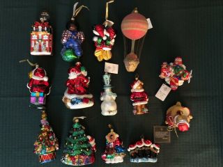 Set of 14 Christopher Radko Vintage Christmas Ornaments Mickey Minnie Mouse 8