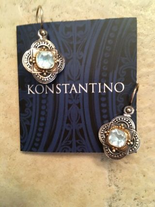 Konstantino Estate Earrings,  Stunning; 18k Yellow Gold/sterling Silver