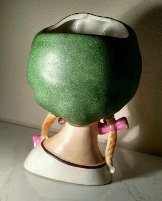 Vintage Teen Lady Head Vase Headvase Pearl Earrings Girl Extremely rare 4