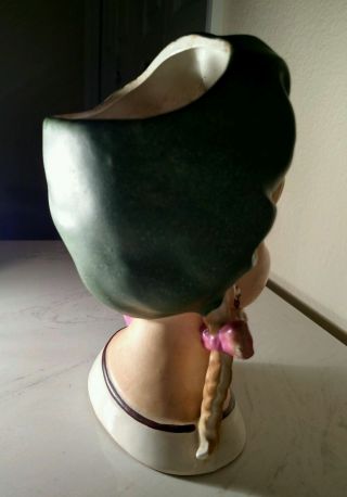 Vintage Teen Lady Head Vase Headvase Pearl Earrings Girl Extremely rare 7