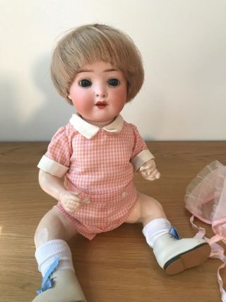 12 " Antique Heubach Kopplesdorf German Bisque Breather Baby Doll,  Kestner Era