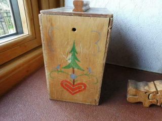 German WW2 1945 dated Hamburg wooden Childs Toy,  painted box inscription to Jan 4