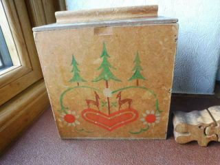 German WW2 1945 dated Hamburg wooden Childs Toy,  painted box inscription to Jan 5