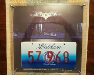 Batman The Dark Knight Prop Screen Gordons License Plate Case Rare