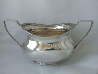 Quality Solid Sterling Silver Sugar Bowl 1925/ L 17 Cm/ 204 G