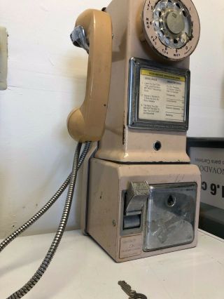 Vintage Pink Del Tronics Ohio Pay Phone 3 Slot Rotary Dial Type 233QF Telephone 5