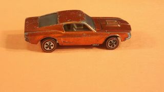Vintage Redline Hot Wheels custom Mustang Orange very rare 6