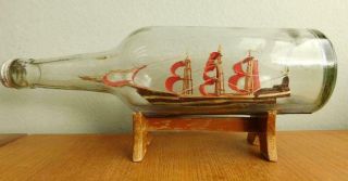 Classic Vintage Ship In A Bottle Maritime Sailors Whimsy Tramp Folk Art 1920s