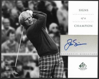 Jack Nicklaus 2004 Ud Sp Signature Golf Signs Of Champion Auto 8x10 Rare Ssp /25