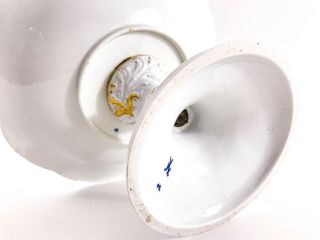 Antique Meissen Compote Pedestal Bowl - White Porcelain w/ Gold Gilt Floral 10