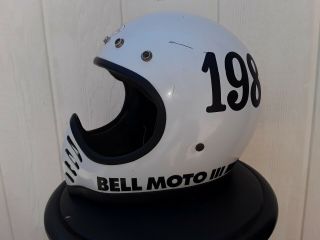 Vintage Bell Moto 3 Motorcycle Helmet White